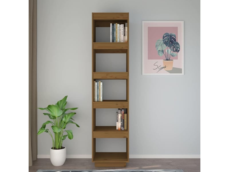  Bibliothèque, étagère de rangement marron miel 40x35x167 cm pin solide  - Conforama C
