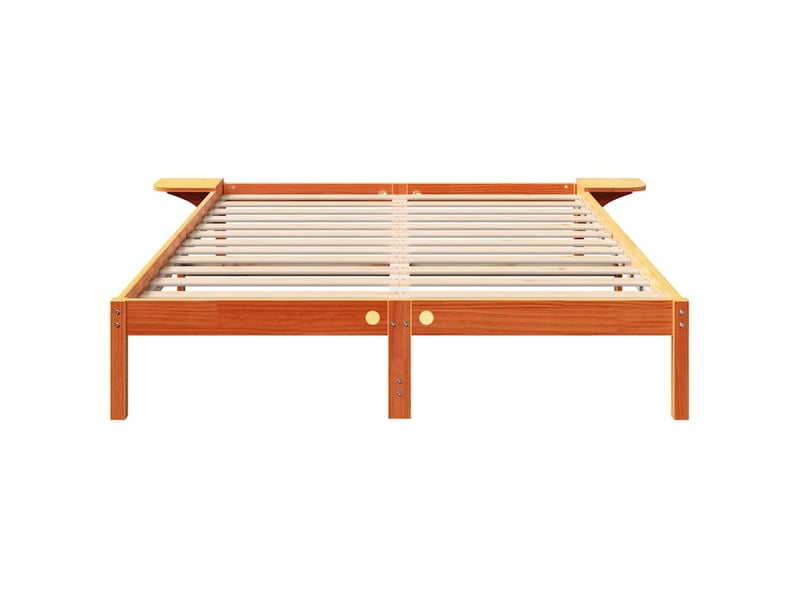 Lit double- lit adulte - cadre de lit brun 150 x 200 cm pin massif - Conforama D