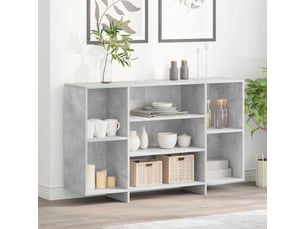 Buffet cuisine, meuble de rangement, bahut gris béton 120x30x75 cm bois d'ingénierie