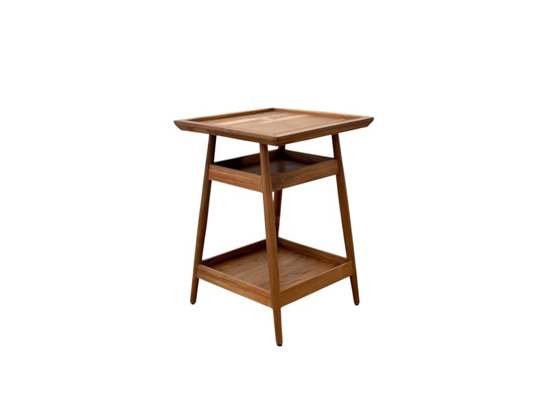  Table d'appoint carrée en bois de teck  - Conforama C