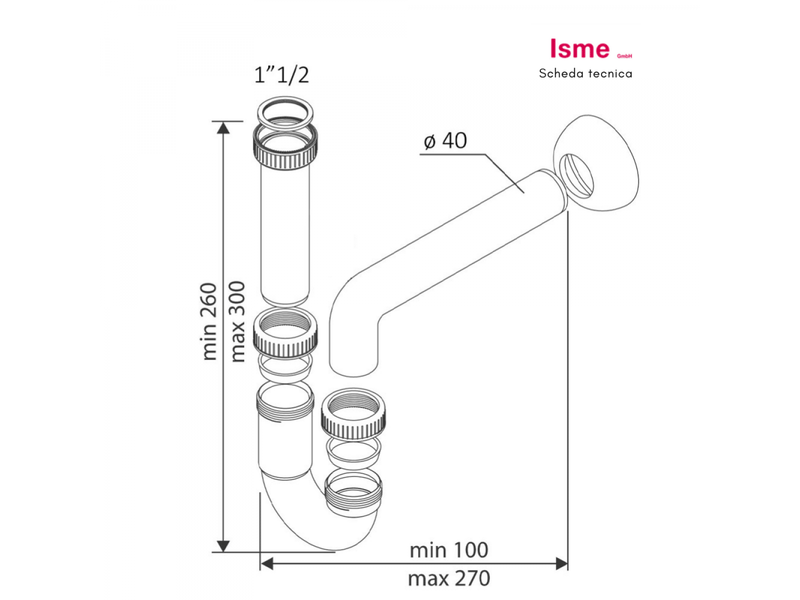  4618105 schläfer | siphon d'évier avec vidange, kit de vidange avec siphon universel g 1 12 et vidange avec bouchon pour lavabo, évier  - Conforama E