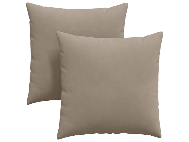 Lot de 2 coussins de canapé, coussins décoratifs tissu taupe 60 x 60 cm cf58963 - Conforama A