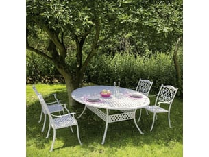 Lot de 4 chaises de jardin bistrot en aluminium avec accoudoirs ivrea bizzotto - blanc
