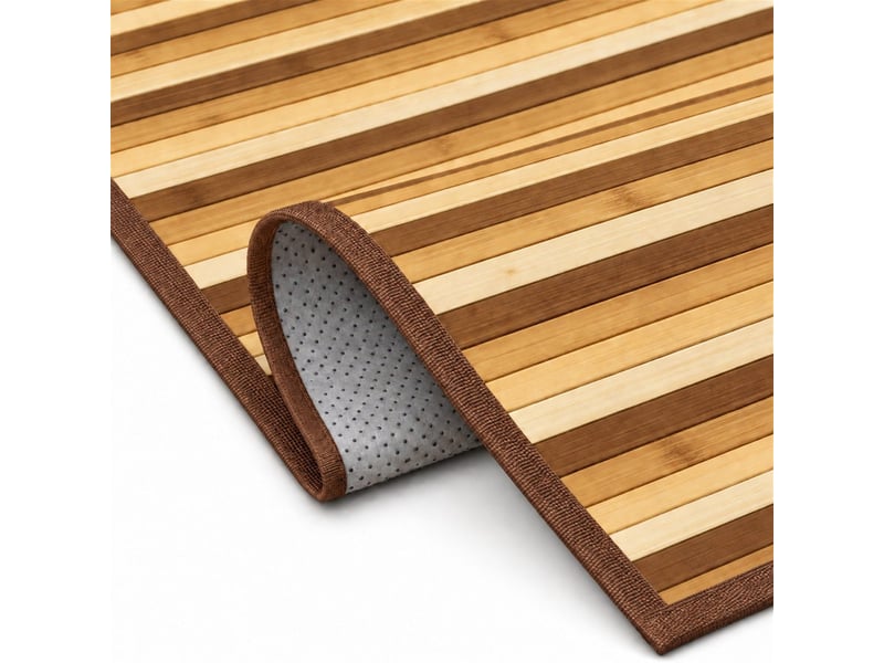  The white stone tapis en bambou dégradé 55x240 cm beige | tapis de cuisine et salle de bain antidérapant | tapis en bambou avec dos antidérapant et bordure en polyester  - Conforama B