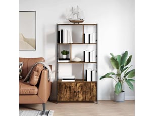 Étagère de rangement 80 x 30 x 155,5 cm bois d'ingénierie chêne fumé