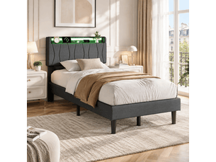 Lit simple 90x200 cm EZSSW   coloris gris