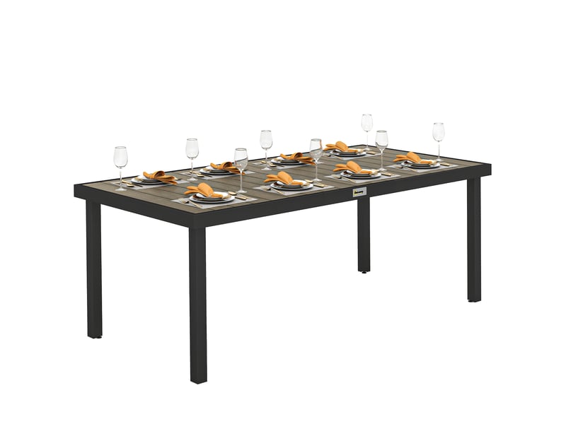  Table de jardin rectangulaire 8 personnes en aluminium 190 x 90 x 74 cm  - Conforama A