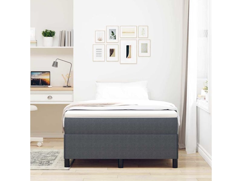Lit double- lit adulte - lit à lattes gris foncé 120 x 190 cm tissu en velours côtelé - Conforama B