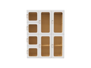 Armoire pliable penderie modulaire - 104x50x136cm - penderie portable 12 cubes 8 portes semi-transparentes - blanc