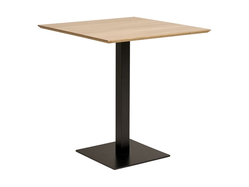 Fado-table de café 2 personnes décor bois et acier 70x70 cm  - Conforama D