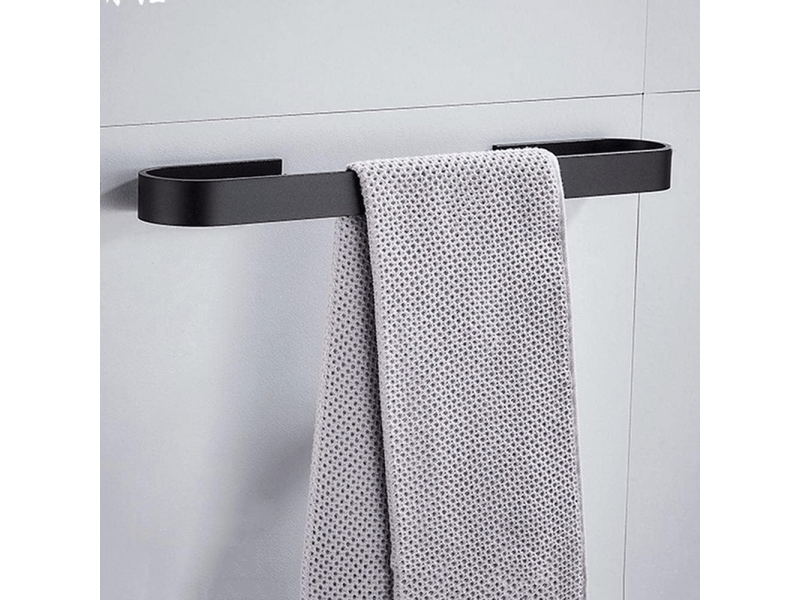  Porte-serviettes space en aluminium, idéal pour la salle de bain et la cuisine, gain de place, 45 cm (noir)  - Conforama C
