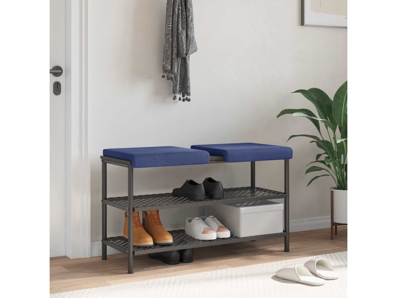  Lot de 2 coussins de banc, coussins d'assise, coussins pour chaisecanapé velours bleu police profondeur 35 cm cf52521  - Conforama B
