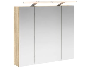 Armoire miroir salle de bain, meuble de rangement chêne sonoma 80x14.5x70 cm shl5392