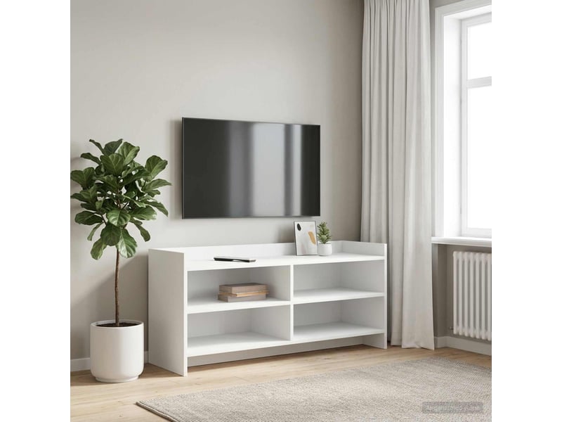 Meuble tv - banc tv - meuble de rangement 100 x 33 x 47 cm blanc bois d'ingénierie  - Conforama B
