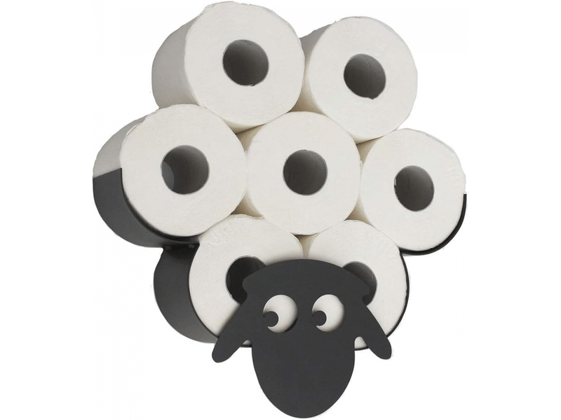  Porte-papier toilette mural en métal motif mouton, porte-mouchoirs humoristique en forme de mouton, noir  - Conforama A