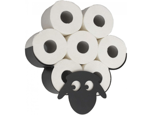 Porte-papier toilette mural en métal motif mouton, porte-mouchoirs humoristique en forme de mouton, noir