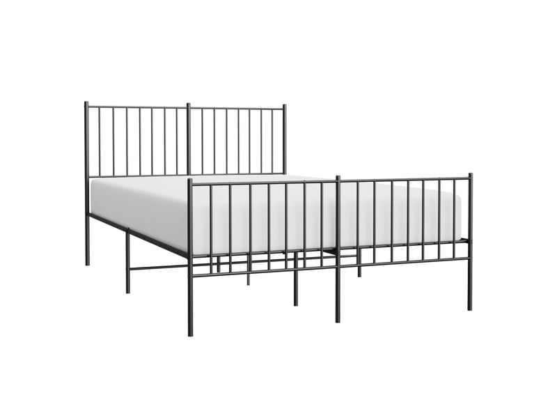  Lit double- lit adulte -  cadre de lit métal sans matelas avec pied de lit noir 120x190cm  - Conforama C