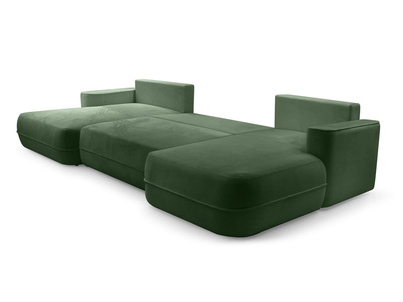  Canapé d’angle en u fonction lit peoni 364 cm vert foncé Peoni - Conforama E