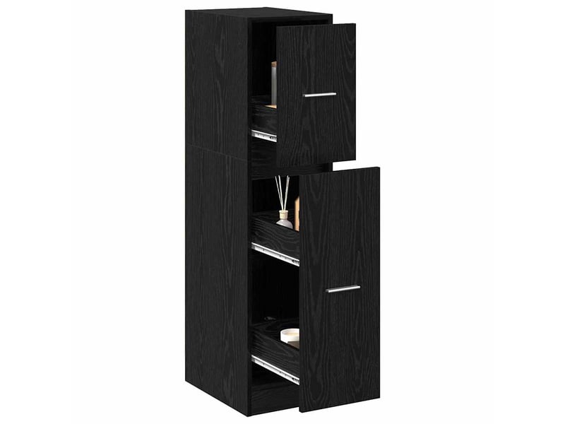  Meuble de rangemenrt, cabinet de pharmacie chêne noir 30 x 41 x 118 cm  - Conforama C