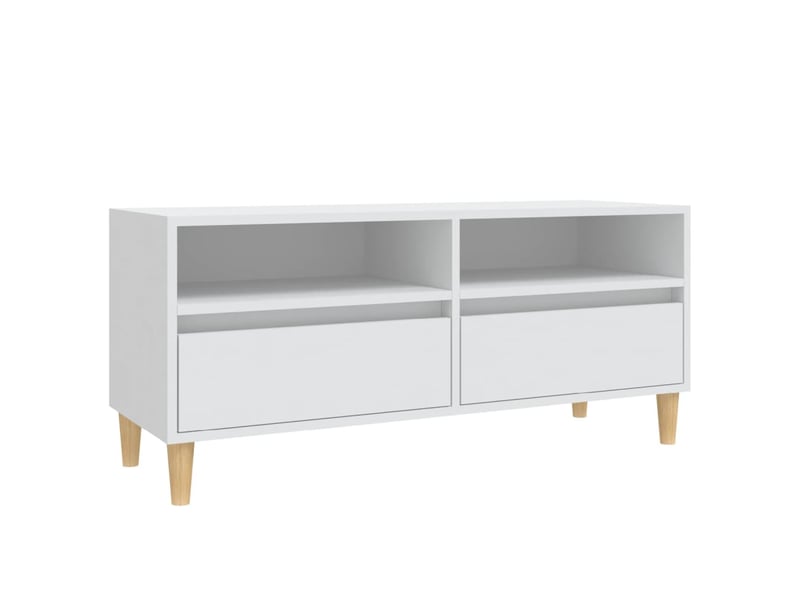  Meuble tv - banc tv - meuble de rangement blanc 100x34,5x44,5 cm bois d'ingénierie  - Conforama A