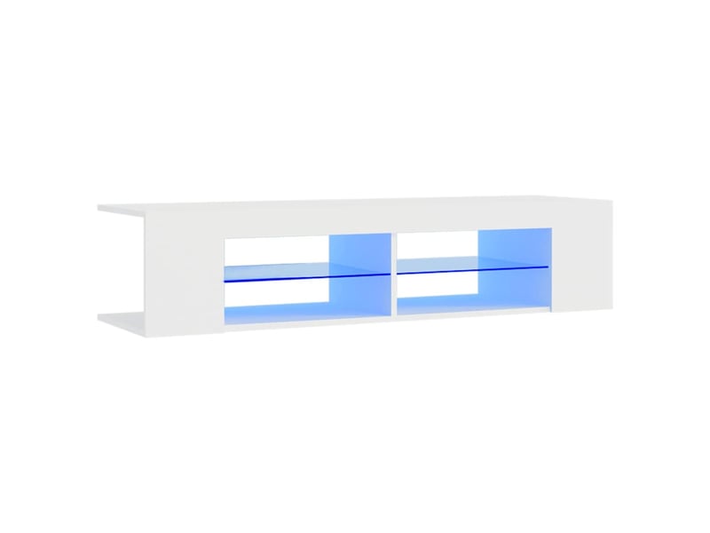  Meuble tv - banc tv - meuble de rangement avec lumières led blanc 135x39x30 cm  - Conforama A