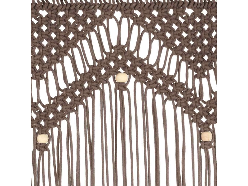  Rideau en macramé, rideau de porte taupe 140x240 cm coton cf43871  - Conforama E