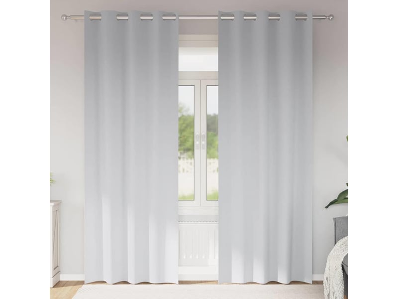  Lot de 2 rideaux occultants, rideaux black-out avec anneaux gris pâle 245 x 140 cm cf44666  - Conforama B