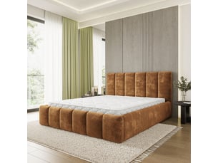 Lit coffre 200x200 cm MASSENO   coloris marron