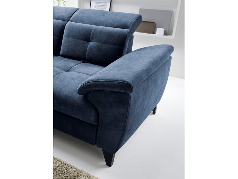  Canapé d'angle bleu 5 places angle gauche méridienne 210cm inferno  - Conforama B