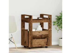 Desserte de cuisine, chariot de rangement bois ancien 60x45x80 cm shl62918