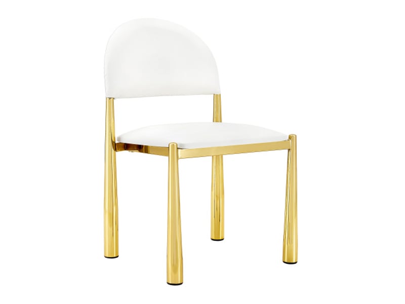  Ensemble de 2 chaises de salle à manger modernes en pu cuir – dossier demi-cercle – pieds métal – 80 cm  - Conforama A
