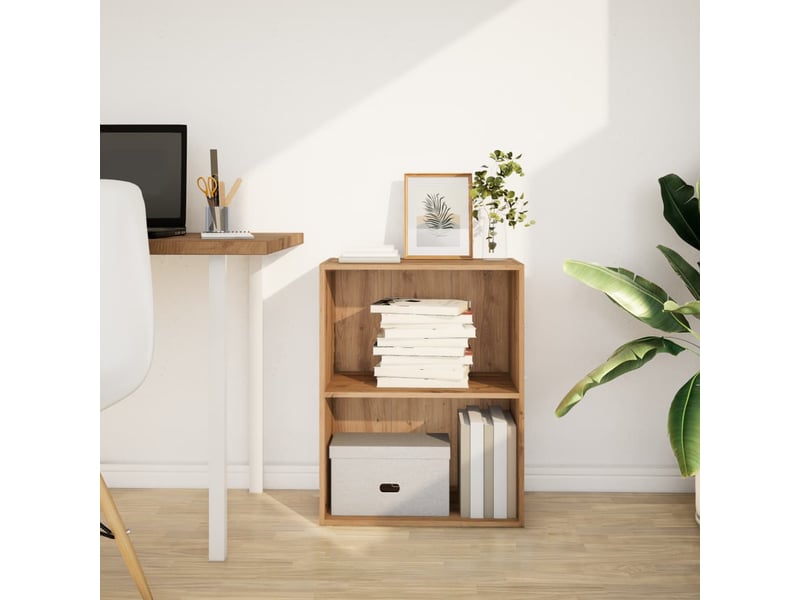 Bibliothèque, étagère de rangement chêne artisanal 60x30x77 cm bois d'ingénierie - Conforama C