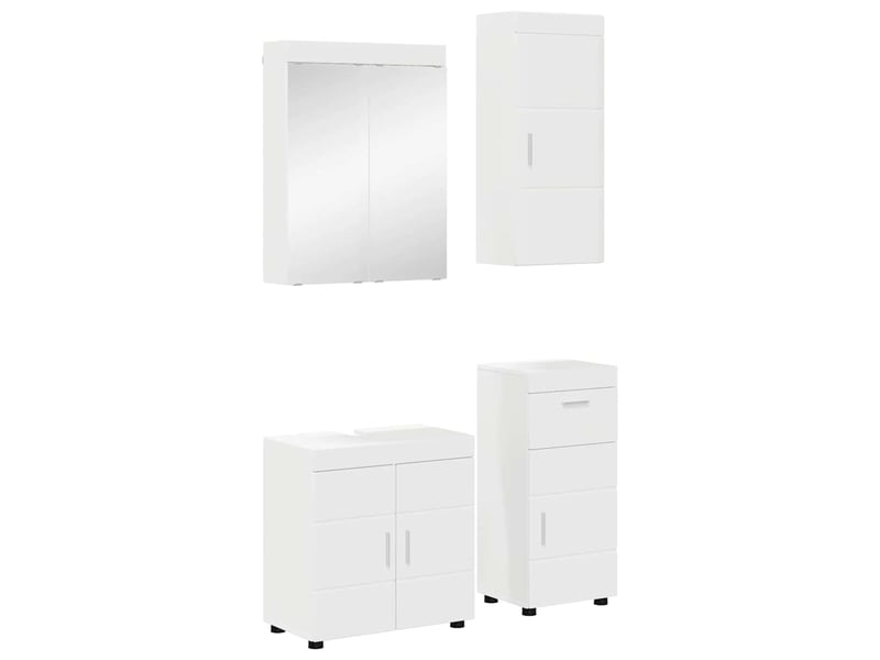  Ensemble de mobilier de salle de bain tulum 4 pièces blanc cf64730  - Conforama B