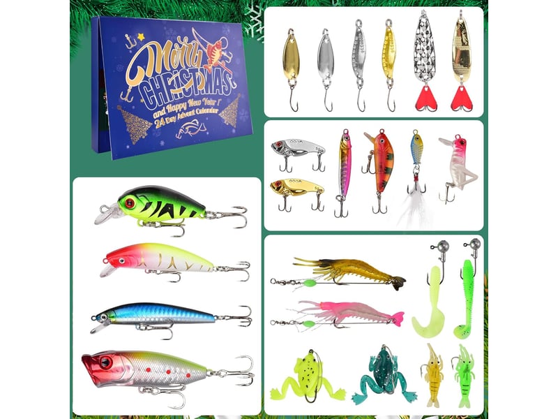  Calendrier de l’avent pêche 2026, 24 jours de leurres et équipement de pêche, cadeau de noël pour homme et pêcheur  - Conforama C