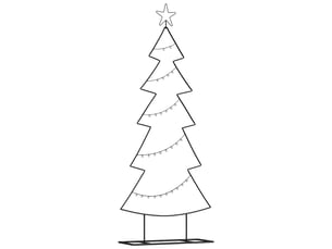 Arbre de noël, sapin de noël en métal noir 150 cm acier