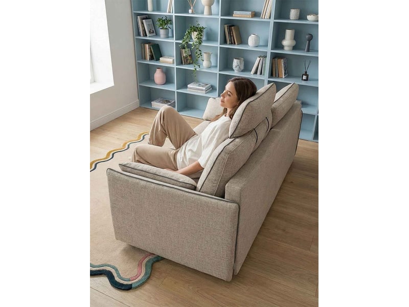  Sam, canapé 3 places convertible, beige foncé Sam - Conforama R