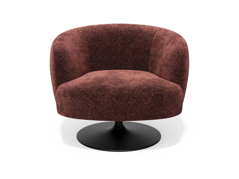  Fauteuil de salon pivotant en velours texturé bordeaux oska OSKAVTBX - Conforama A
