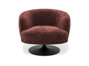 Fauteuil fixe pivotant  <strong>SIA HOME</strong> <strong>OSKAVTBX</strong> Velours rouge vendu A l'unité
