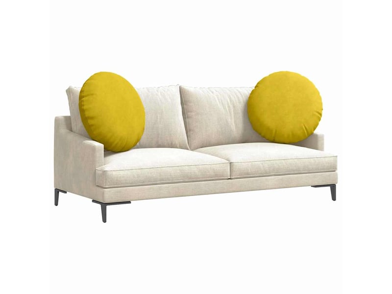  Lot de 2 coussins de siège, coussins décoratifs velours jaune ø60 x 21 cm cf59902  - Conforama C
