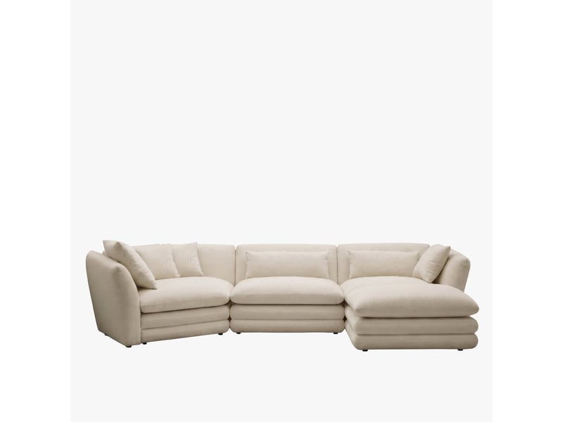  Canapé d'angle modulable et réversible en tissu beige  - Conforama A