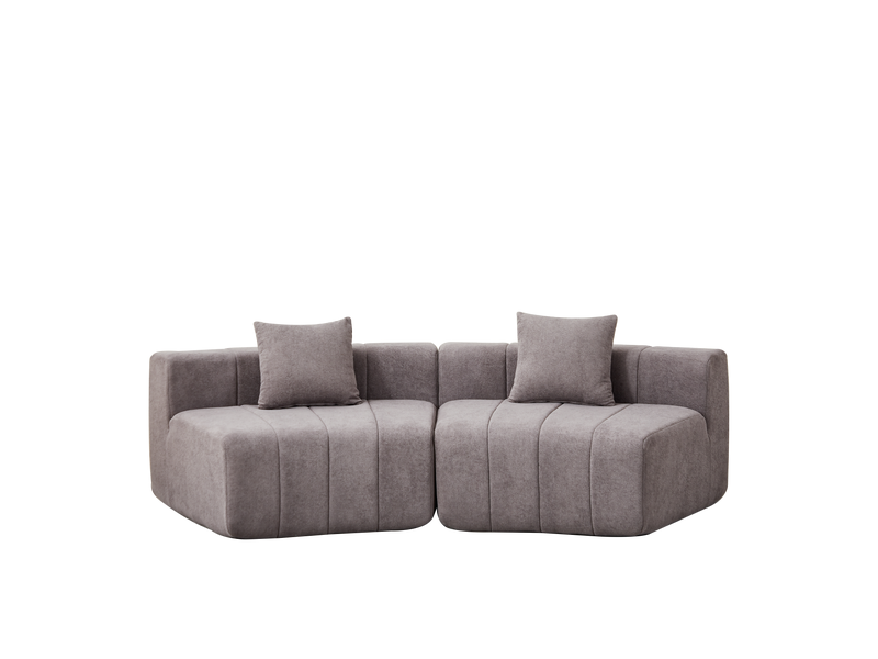  Canapé de salon, canapé pour séjour, pour salon, chambre, bureau, en chenille, format adapté au salon, forme incurvée  - Conforama W