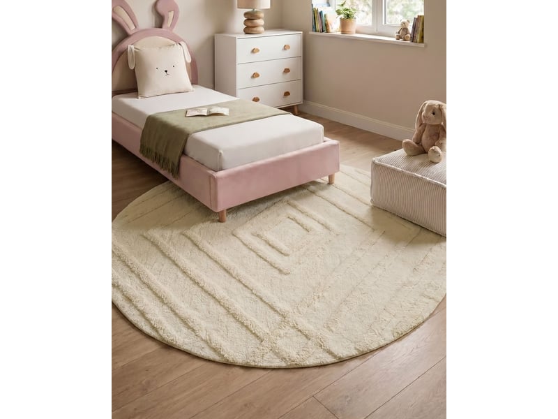  Tapis enfant turtuk  beige clair ø 160 cm coton  - Conforama B