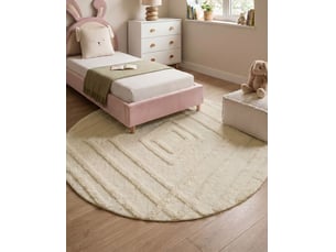 Tapis enfant turtuk beige clair ø 160 cm coton