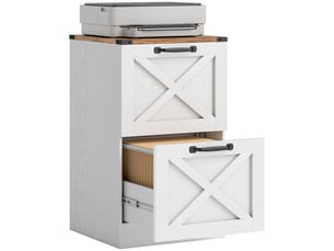 Caisson de bureau 2 tiroirs dossiers suspendus a4 lettre blanc 40 x 40 x 71 cm