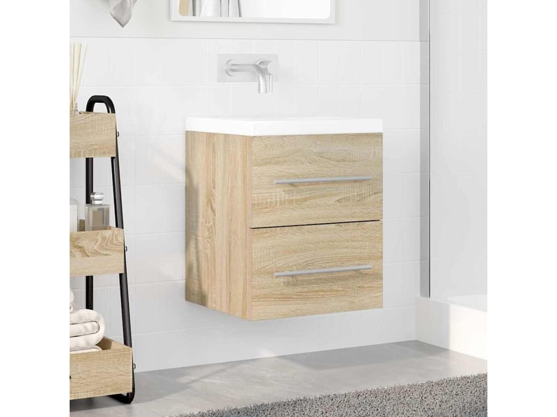  Armoire d'évier, meuble de rangement chêne sonoma 38.5x41x48 cm  - Conforama D