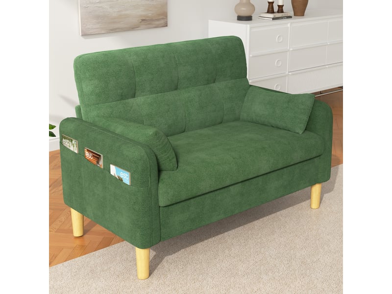  Canapé droit fixe 2 places tissu vert  - Conforama B