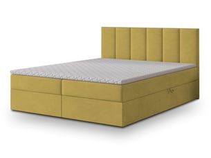 Lit avec rangement 140x200 cm <strong>MASSENO</strong> <strong></strong> coloris jaune