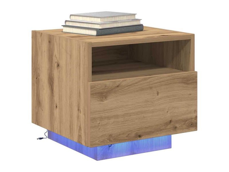Table de chevet - cabinet de chevet - table de nuit chêne artisanal 40 x 39 x 37 cm - Conforama B