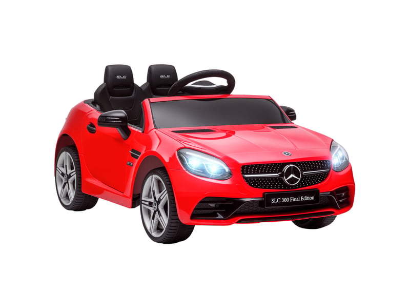 Voiture électrique mercedes slc 300 sous licence officielle pour enfants, avec télécommande, en polypropylène et métal, 107 x 62,5 x 44 cm, rouge. - Conforama A