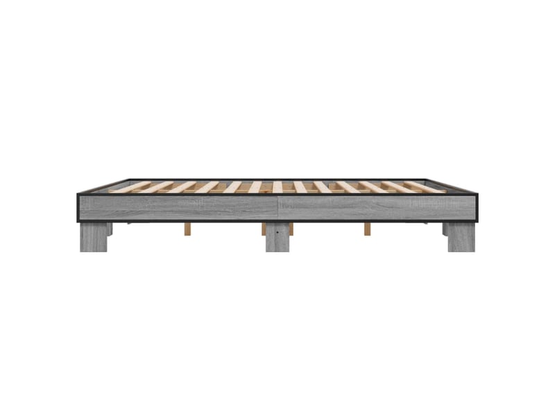  Lit double- lit adulte -  cadre de lit sans matelas sonoma gris 200x200 cm  - Conforama D